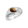 thumbnail image 3 of RYLOS Men's Rings Sterling Silver Ring - Timeless Pear Shape Cabochone Gemstone & Diamonds - Tear Drop Tiger Eye Rings For Men  Size 10, 3 of 6