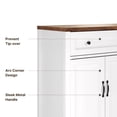 thumbnail image 6 of Aiho 55.1" Buffet Cabinet with 2 Drawers and 4 Doors, Farmhouse Sideboard Storage Cabinet with Adjustable Shelves for Kitchen, Living Room, Dining Room, White & Brown, 6 of 7