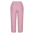 thumbnail image 5 of Timegard Plus Size Pants for Women Elastic Waist Solid Color Comfy Fall Casual Crop Pants with Pockets, 5 of 5
