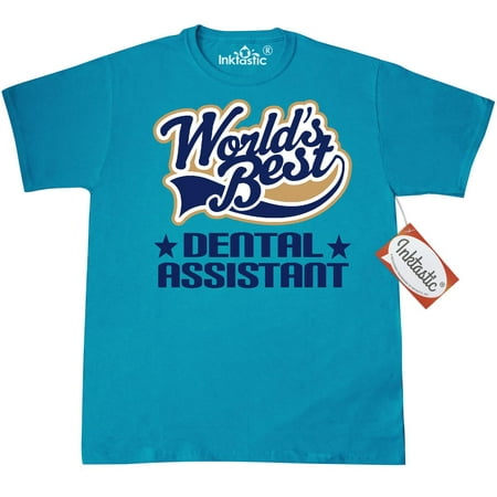 Inktastic Worlds Best Dental Assistant T-Shirt Hygienist Care Teeth Tooth Healthcare Occupation Hygiene Dentist Mens Adult Clothing Apparel Tees T-shirts