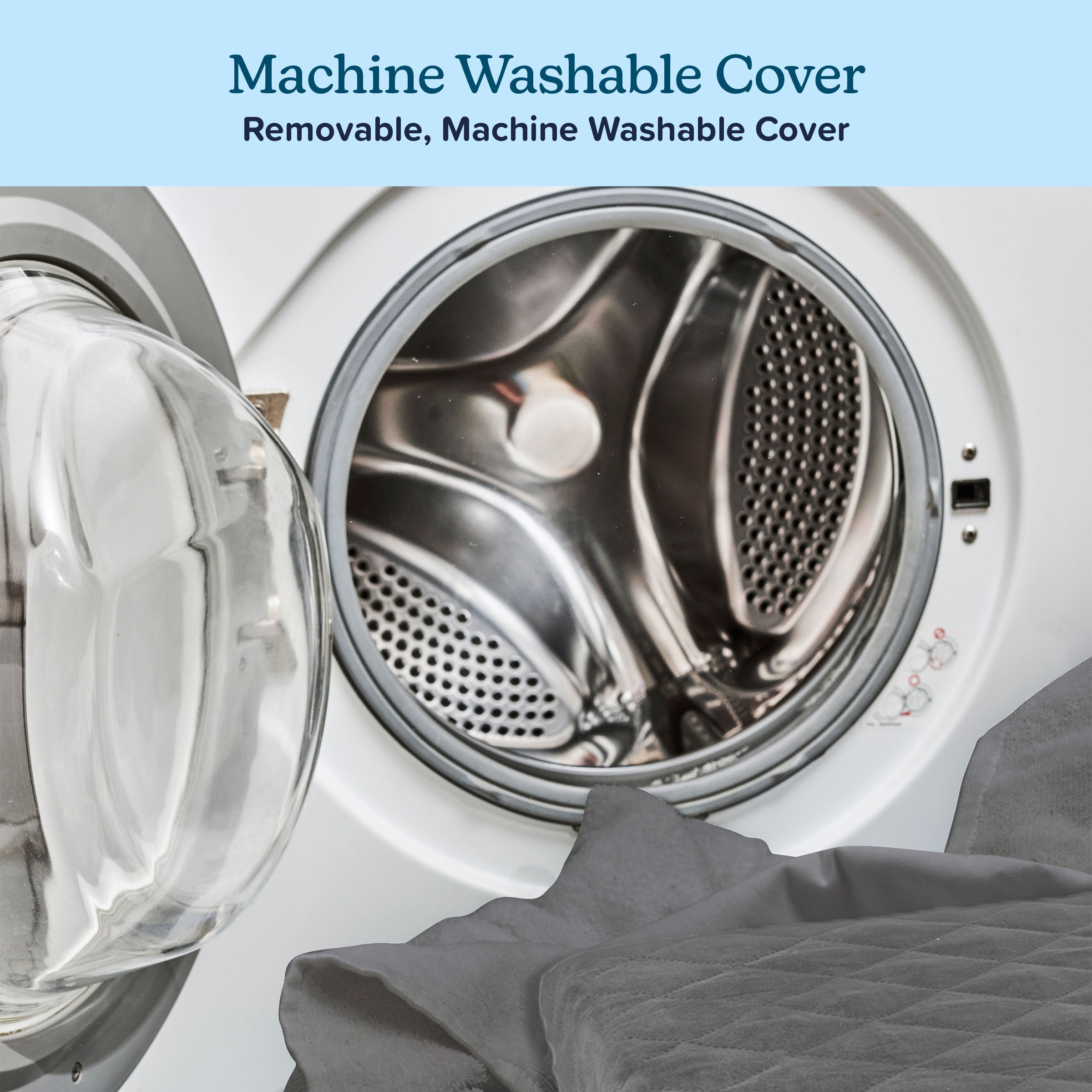 PETMAKER 36in Water-Resistant Dog Bed with Removable Washable Cover (Gray)