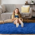 thumbnail image 2 of Arogan Ultra Soft Fluffy Bedroom Rugs For Kids,2.6'x5.3',Light Navy, 2 of 7
