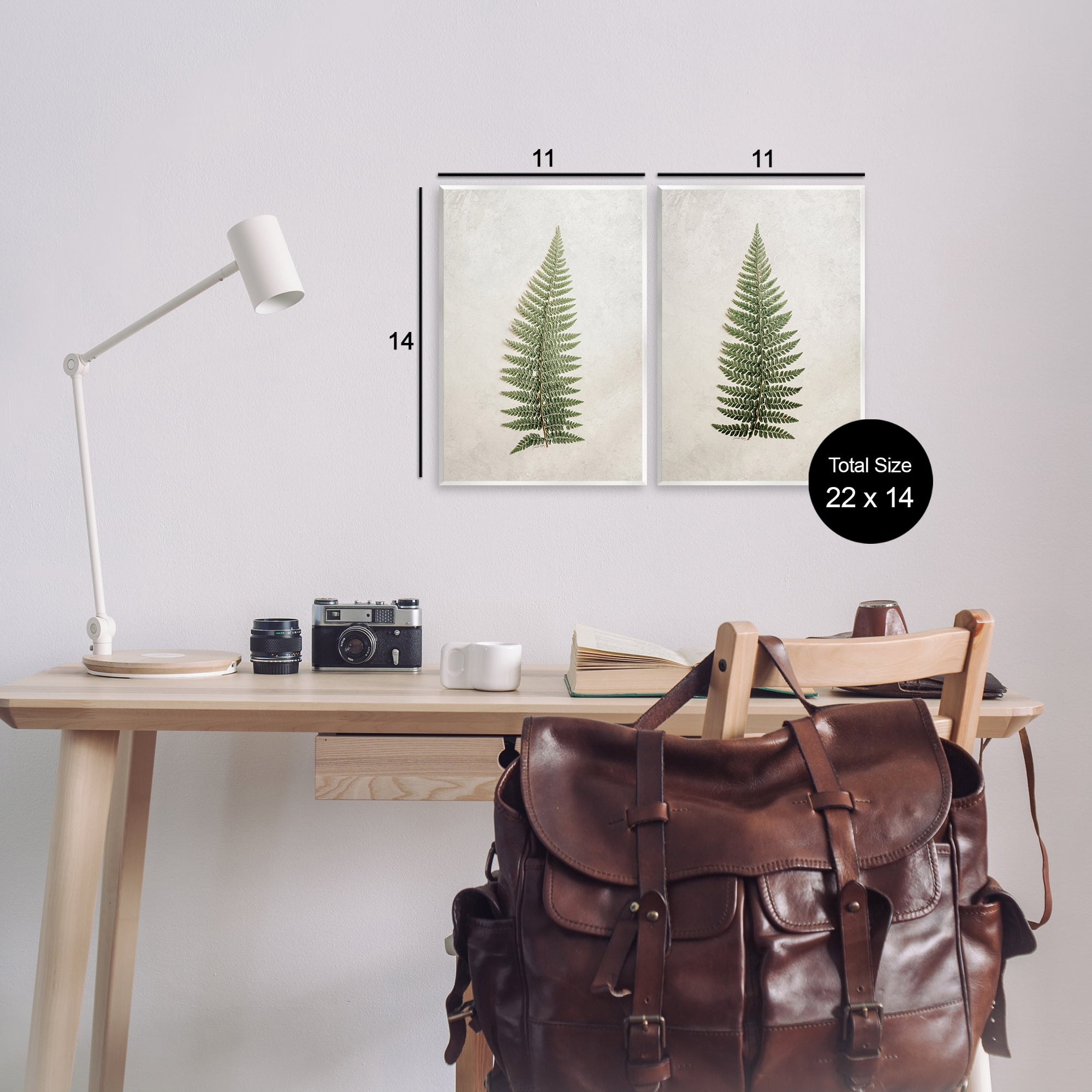 Stupell Industries Realistic Fern Leaves Plants & Flowers Painting Unframed Art Print Wall Art, 11 x 14, Set of 2