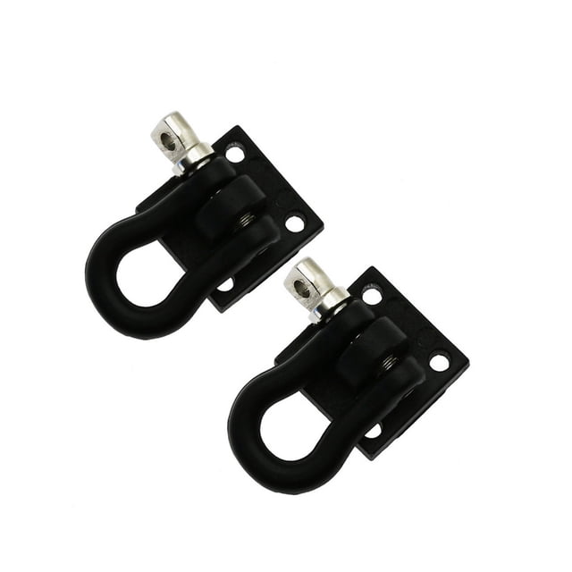 Paquete de 2 ganchos de remolque de rescate de coche RC Modelo de hebillas de vehículo Control remoto Suministros de automóvil Reemplazo para Axial SCX10 4WD / CC01 Negro Jumpingount FN000805-01