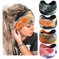 thumbnail image 1 of Diademas bohemias para mujer, bandas anchas elásticas para el cabello, turbante anudado, banda para la cabeza para yoga, correr, banda para el sudor, diadema elástica, diademas elegantes, accesorios p, 1 of 4