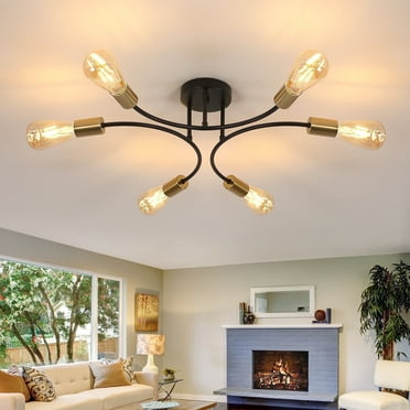 Goeco Sputnik 1-Light 1-Tier Modern Black Corded Electric Sputnik Chandelier