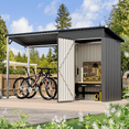 thumbnail image 7 of YODOLLA Outdoor Open-Sided Storage Shed, 3x5 Sheds & Outdoor Storage with 15 Sq. Ft Covered, 5x3 Small 2-in-1 Tool Shed with Attached Hardtop Metal Pergola Gazebo, 7 of 7
