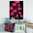 thumbnail image 3 of Designart 'Abstract Red Flower Detail On Black Background III' Traditional Framed Art Print, 3 of 4