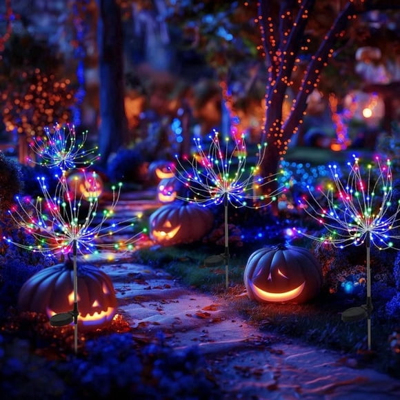 Decoración de Jardín Navideño Solar Luces Exteriores, 480 Luces LED, 8 Modos Intermitentes, Luces de Hadas Exteriores DIY Divertidas para Tus Festivales, Jardín Exterior, Patio, Maceta, Patio, Camino