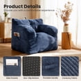 thumbnail image 4 of Foam Filled Bean Bag Chair, Plush Corduroy Lazy Sofa, 4 of 8