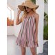 thumbnail image 2 of Cismea - Mini Vestido de Verano con Volantes Florales para Mujer, sin Mangas, con Lazo en El Hombro, LíNea Acampanada, Vestidos Cortos, Vestidos de Playa（Rosa） Cismea falda, 2 of 3
