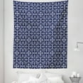 thumbnail image 1 of Trellis Blue Tapestry, Monochrome Victorian Themed Pattern Curls Swirls Vintage Nostalgic Historic, Fabric Wall Hanging Decor for Bedroom Living Room Dorm, 5 Sizes, Indigo White, by Ambesonne, 1 of 1