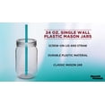 thumbnail image 3 of Plastic Mason Jars with Straw Set 24 oz. Set of 10, Bulk Pack - Jars for Overnight Oats, Candies, Fruits, Pickles, Spices, Beverages - Aqua, 3 of 5