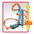thumbnail image 6 of Hot Wheels Sky Crash Tower Motorized Track Set with Toy Car, Stores 20+ 1:64 Scale Cars, 27.95 in, 6 of 7
