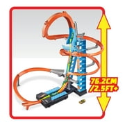 Hot Wheels Sky Crash Tower Motorized Track Set with Toy Car, Stores 20+ 1:64 Scale Cars, 27.95 in