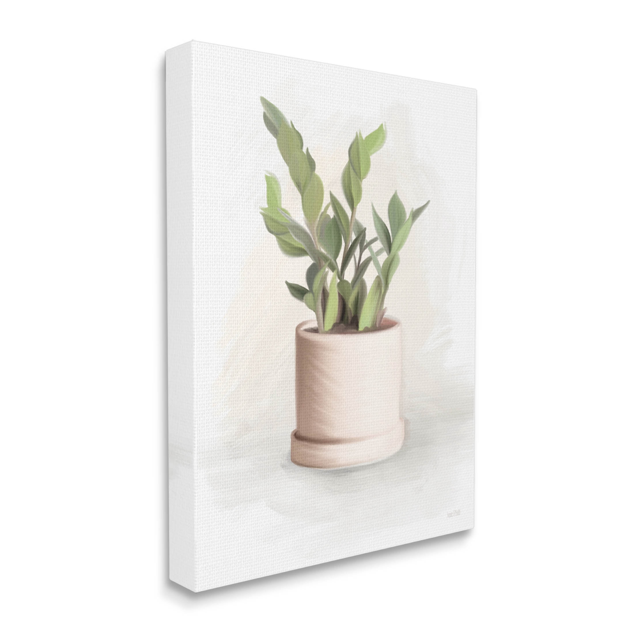 Stupell Industries Potted Herb Plant Minimal Gardening Graphic Art Gallery Wrapped Canvas Print Wall Art, Design by House Fenway