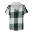 thumbnail image 4 of Rloper-Lop Plaid Printed Hoodies for Men Short Sleeve T-Shirts Casual Button Down Tee Tops Summer Vacation Outdoor Tops With Pockets, 4 of 5