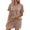 Dust Pink, variant on EKOUAER Womens Pajama Sets Short Sleeve Knit Lounge Set 2 Piece Pj Sets for Women V Neck Casual Loungewear