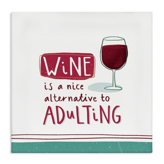 Stupell Industries Funny Wine Phrase Food & Beverage Painting Wrapped Canvas Art Print Wall Art, 17 x 17