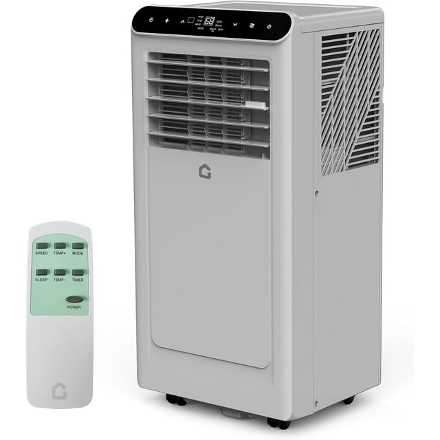 8,000 BTU Portable Air Conditioner, 4-In-1 Portable AC Units for Rooms with Fan, Dehumidifier, Cools Up to 350 Sq.Ft. Room Air Conditioner, Remote, Auto Swing, Quite Opration, Timer, Grey