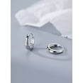 thumbnail image 3 of 15mm Tiny Small Sleeper Hoop Earrings for Women Cartilage Sterling Silver Cuff Hinged Huggie Hoops, 3 of 4