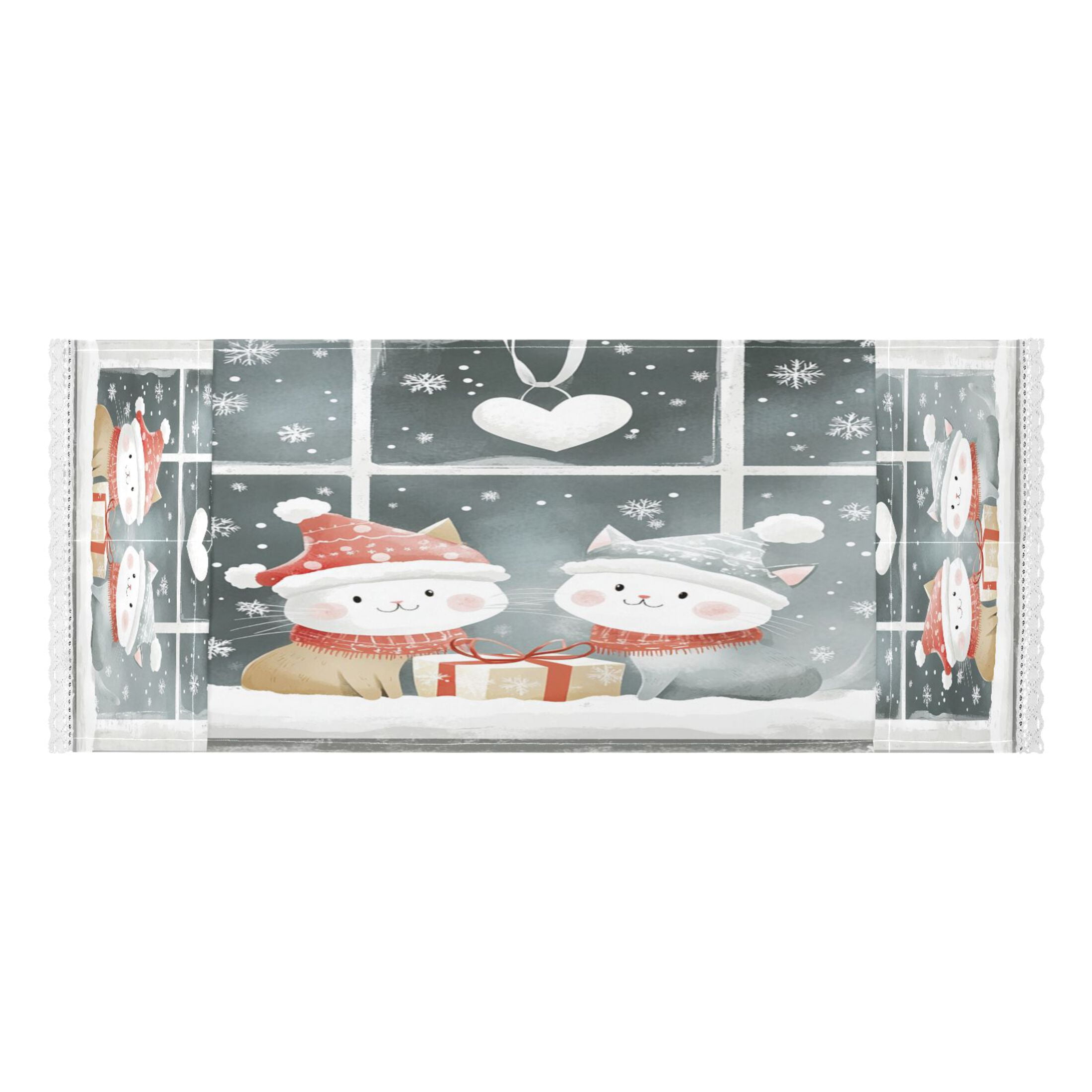 Cute Winter Window SceneWasher and Dryer Covers Dust-Proof and Oil Resistant Fridge Cover with 4 Storage Pockets Washing Machine Top Cover for Laundry Kitchen Home 51.2 x 22 In