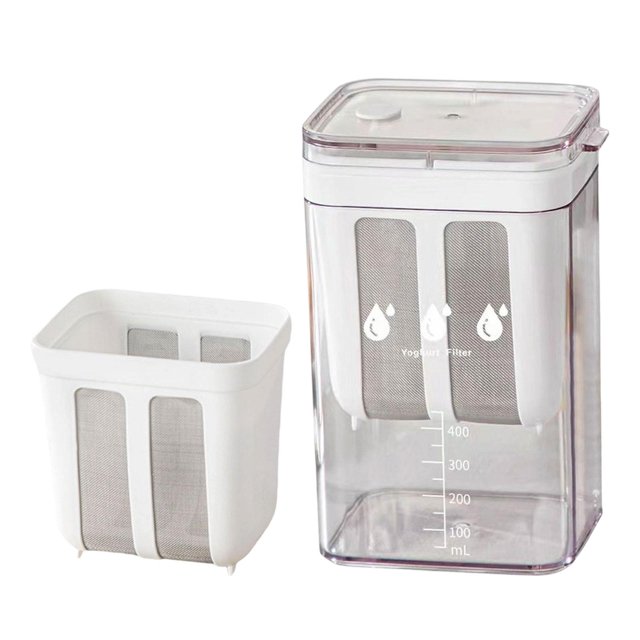 Colador de alimentos, colador de yogur, filtro de té, accesorios de cocina, filtro de jugo lavable, recipiente para leche de nueces con tapa para el