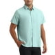 thumbnail image 4 of CAMISAS DE VESTIR PARA HOMBRE SÓLIDAS CORTAS DE ALGODÓN AJUSTE REGULAR CON BOTONES CAMISA OXFORD XL VERDE, 4 of 4