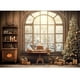 thumbnail image 1 of Bonvvie Christmas Photography Backdrop Xmas Fireplace White Christmas Tree Gifts Pine Trees Family Party Studio Photo Background, 1 of 5