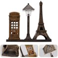 thumbnail image 3 of Retro Paris Eiffel Tower Statue Decorative Lighthouse Sculpture Lamp Eiffel Tower Telephone Booth Bedside Light Home Table Ornament (Bronze), 3 of 8