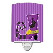 Caroline's Treasures BB9163CNL Halloween Witch's Shoe Ceramic Night Light, 6x4x3", multicolor