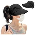 thumbnail image 2 of Women's Summer Sun Hat with Ponytail Hole Breathable Outdoor Wide Brim Shade Cap for Beach Travel Gardening, 2 of 5