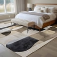 thumbnail image 4 of 5'x8' Area Rugs, Black Brown Geometric Indoor Outdoor Area Rug for Living Room Bedroom, Modern Abstract Textured Washable Bathroom Rugs Kitchen Floor Carpet Mats Home Decor Aesthetic, 4 of 8