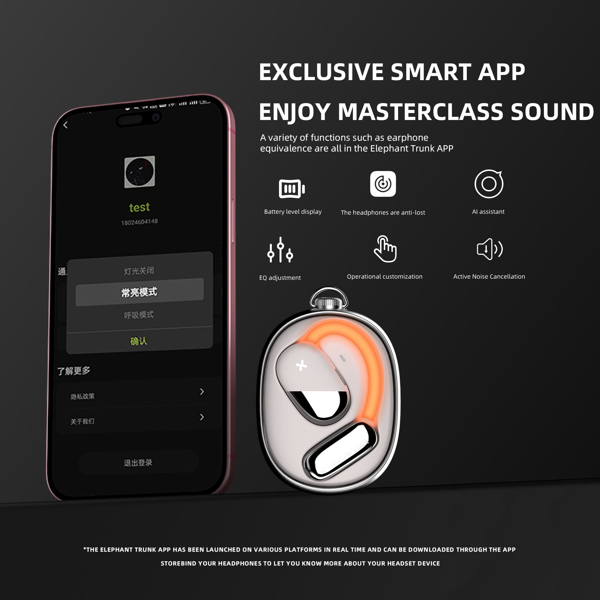 Seetoy New Design Open Ear Headphones,True Wireless Bluetooth 5.4 Open Ear Earbuds with Orange LED Strip Design，Be Turned Into Neckband Earphones with Especial Accessories,White