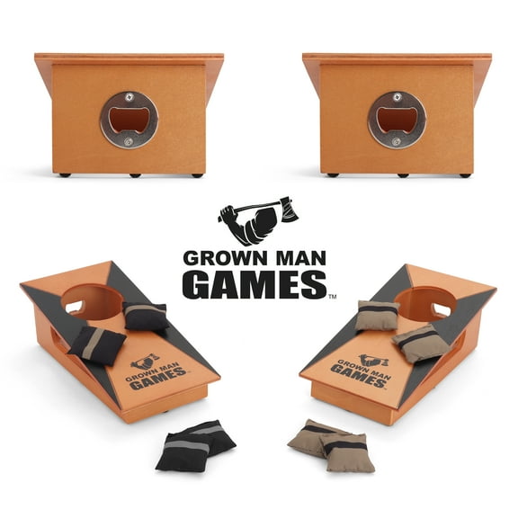 Grown Man Games Mini Cornhole Set with Bottle Openers