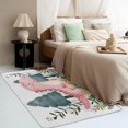 thumbnail image 4 of Pink Dinosaur Printed Bedroom Rug,5x6 Area Rugs, Cartoon Dinosaur Carpet Decorations, Cute Animal Rugs for Living Room, Non-Slip Padded Washable Low Pile Cozy Easy Clean Pet Friendly Rugs 8i&-187, 4 of 7