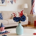 thumbnail image 2 of 4th of July Floral Cuttings; Independence Day Artificial Roses; Red White and Blue Memorial Day Berry Picks; Patriotic Flower Vase Filler; American Flag Table Centerpiece Home Decor, 2 of 6