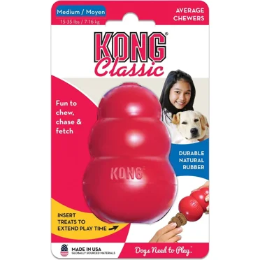 Yani - Kong Classic Medium Durable Rubber Treat Stuffable Fetch & Chew Dog Toy 3.5X2.25