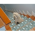 thumbnail image 1 of Stair Treads 9 inch by 28 inch by sussexhome Ewer Collection Trellis Design Vibrant and Soft Stair Treads, Teal & White, Pack of 4 [100% Polypropylene], 1 of 3