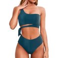 thumbnail image 3 of Traje de baño de Bikini Nikou dos piezas mujer un solo hombro durabilidad probada en el tiempo, 3 of 6