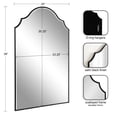 thumbnail image 3 of Kate and Laurel Leanna Modern Scalloped Arched Wall Mirror, 24 x 36, Black, Stunning Glamorous Decorative Mirror with Arch Shape and Soft Scallops and Slim, Beveled Frame, 3 of 8