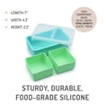 thumbnail image 5 of Melii Silicone Bento Box Food Storage Container with Removable Compartments, Blue Mint, 23.6oz/700ml, 5 of 8
