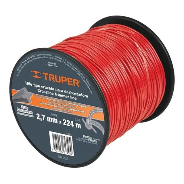 Hilo Redondo 2.7 Mm X 224 Mt Rojo Truper 17644 HTR3-105