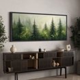 thumbnail image 3 of Large Framed Canvas Print Mistry Pine Forest Wall Art Decorative Ready to Hang Painting for Living room Bedroom - 60"x30" Black Frame, 3 of 9