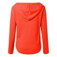 thumbnail image 5 of Fiaer,Waffle Deep V Neck Hooded Sweatshirts for Women,Women's Loose Fit Plus Size Hoodies,Drawstring Solid Color Lightweight Tops with Pocket Orange M, 5 of 5