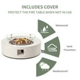 thumbnail image 6 of VENTOPYR 2-Piece Outdoor Terrazzo White Round Propane Firepit Table Set w Tank Table, Wind Guard, 6 of 7