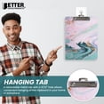thumbnail image 4 of Fashion Clipboard, Marble Design, Standard A4 Letter Size, 12.5" x 9", Wooden Clipboard, Low Profile Clip with Retractable Hanging Tab, Decorative Clipboard, by Better Office Products (Marble Swirl), 4 of 5