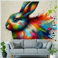 thumbnail image 4 of Autua Colorful Rabbit Tapestry Wall Hanging Unique Style for Home Decor | Graphic Tapestries Art for Living Room Bedroom Dorm | Soft Lightweight Fabric | Vivid Colors 40x30inch, 4 of 6