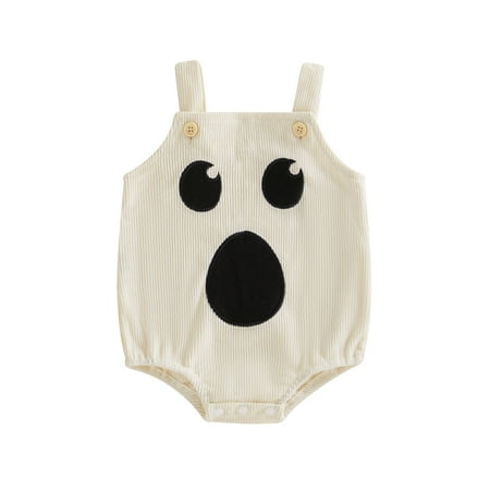 

Niceyoeuk Halloween Baby Romper Sleeveless Embroidery Grimace Bodysuit