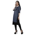 thumbnail image 5 of Moomaya Indian Dresses For Women Casual Summer Printed 3/4 Sleeve Long Kurta, 5 of 6